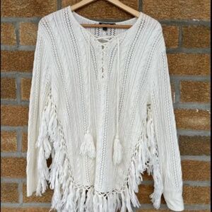 Love Same Fringe Sweater Size Large